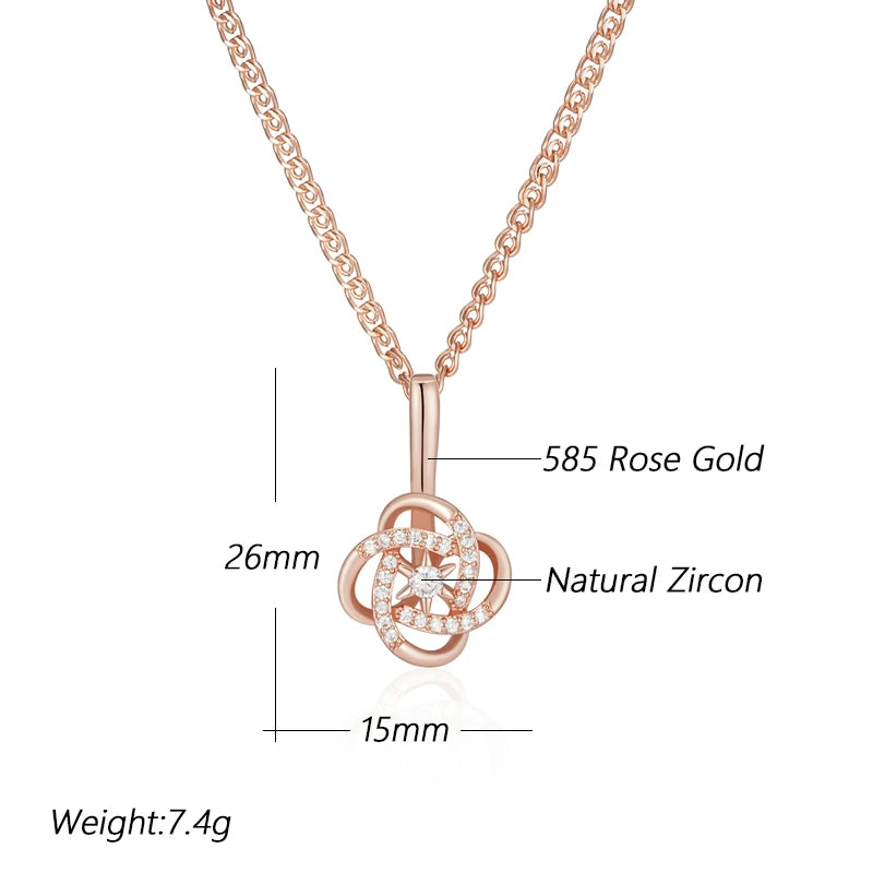 Hot Rose Gold Colour Ethnic Bride Pendant Necklace
