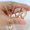 Rose Gold Cubic Zirconia Jewelry Set for Women – Necklace, Earrings & Ring