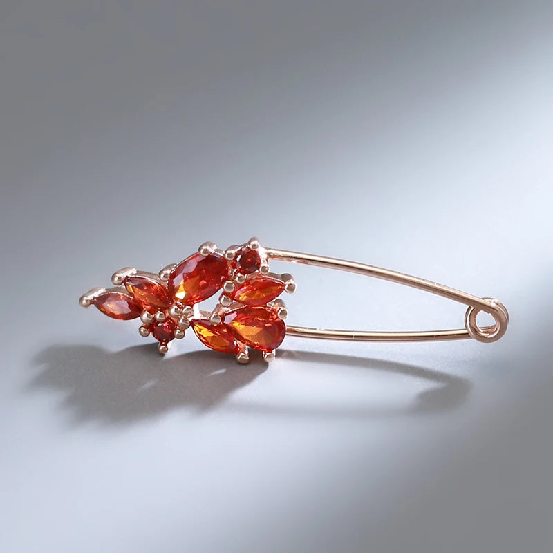 Fashion Textured 583 Gold Formal Brooch 016