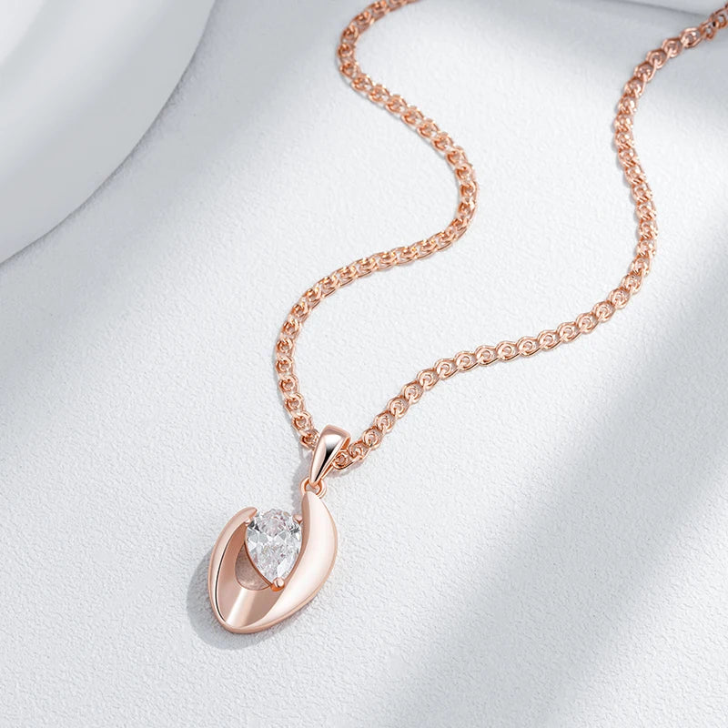 Hot Rose Gold Shiny Pendant Necklace