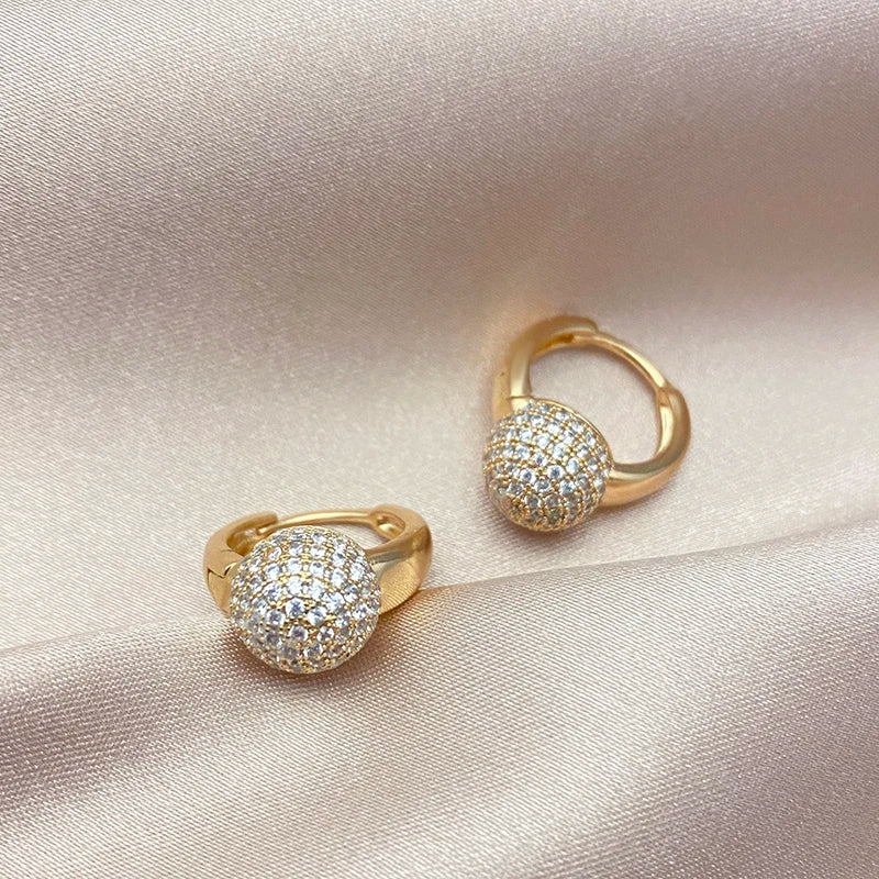 Rose Gold Colour Ball Drop Full Natural Earrings