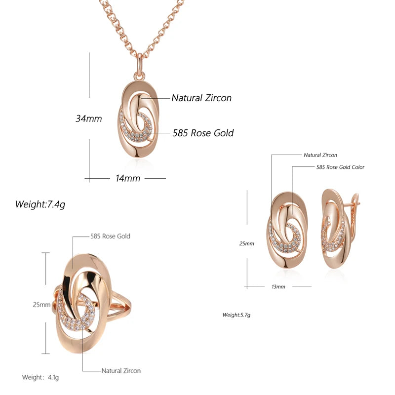 White Fancy 025 583 Rose Gold Casual Jewel Set