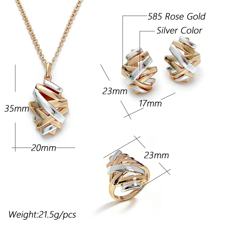 Shiny 585 Rose Gold Color Women Fashion  High Quality Jewelry Set 005 - Legacy Magics