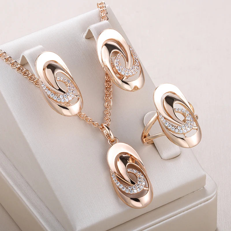 White Fancy 025 583 Rose Gold Casual Jewel Set