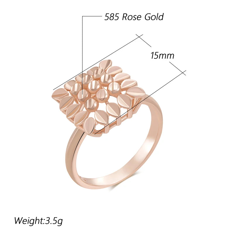 Trend Big Vintage Natural Glossy Metal Ethnic Bride Ring 034