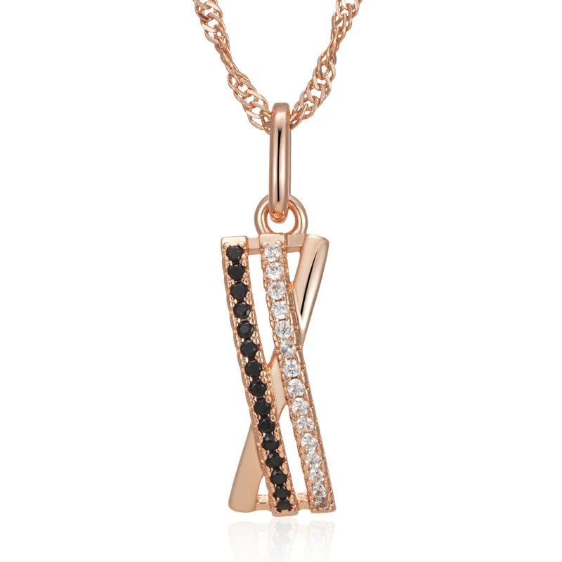 New Luxury Natural 585 rose Gold Pendant Necklace 011