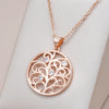Rose Gold Colour Crystal Flower Pendant Necklace
