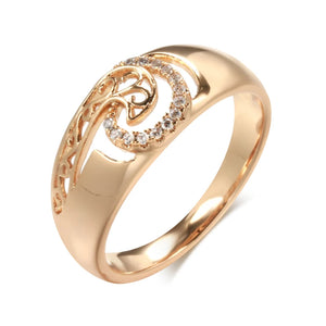 Trend Big Vintage Natural Glossy Metal Ethnic Bride Ring 022