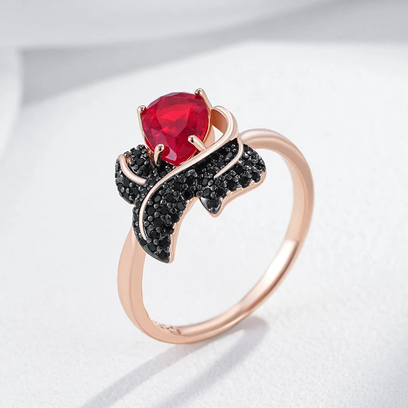 Hot Shiny Red Natural Zircon Ring