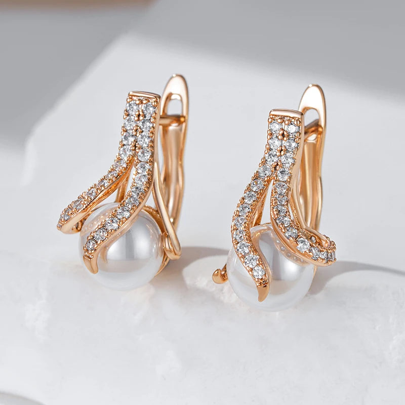 Luxury Unique Geometric Pearl Earrings