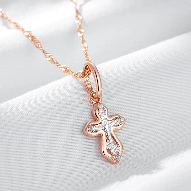 Luxury Orthodox Church Cross Small Necklace