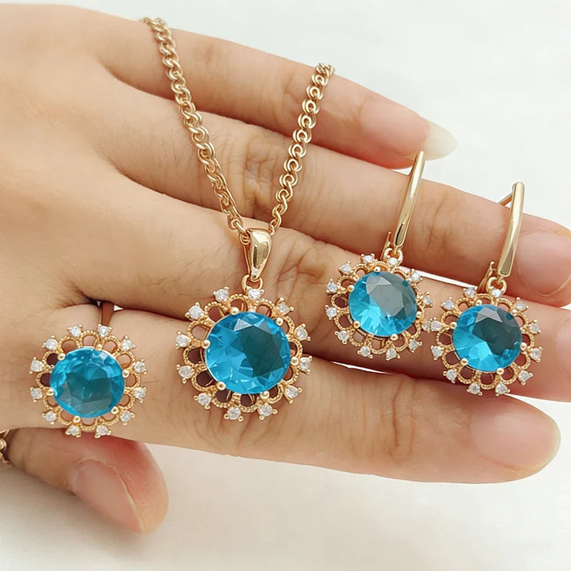 Shiny 585 Rose Gold Color Women Fashion  High Quality Jewelry Set 003 - Legacy Magics