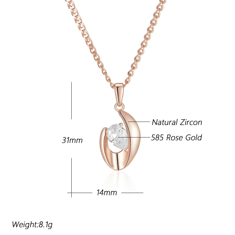 Hot Rose Gold Shiny Pendant Necklace