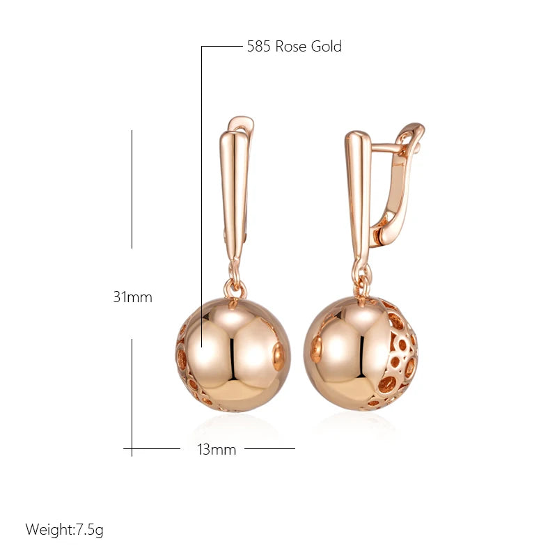 Unique Glossy Ball Drop Long Drop Earrings