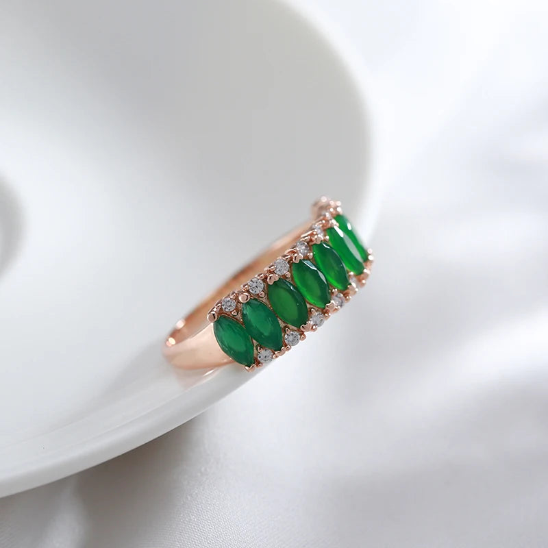 Full Green Natural Zircon Women's Ring