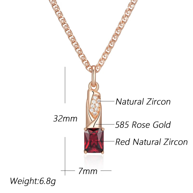 Shiny Square Red Pendant Necklace