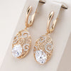 Crystal Flower Long Earrings