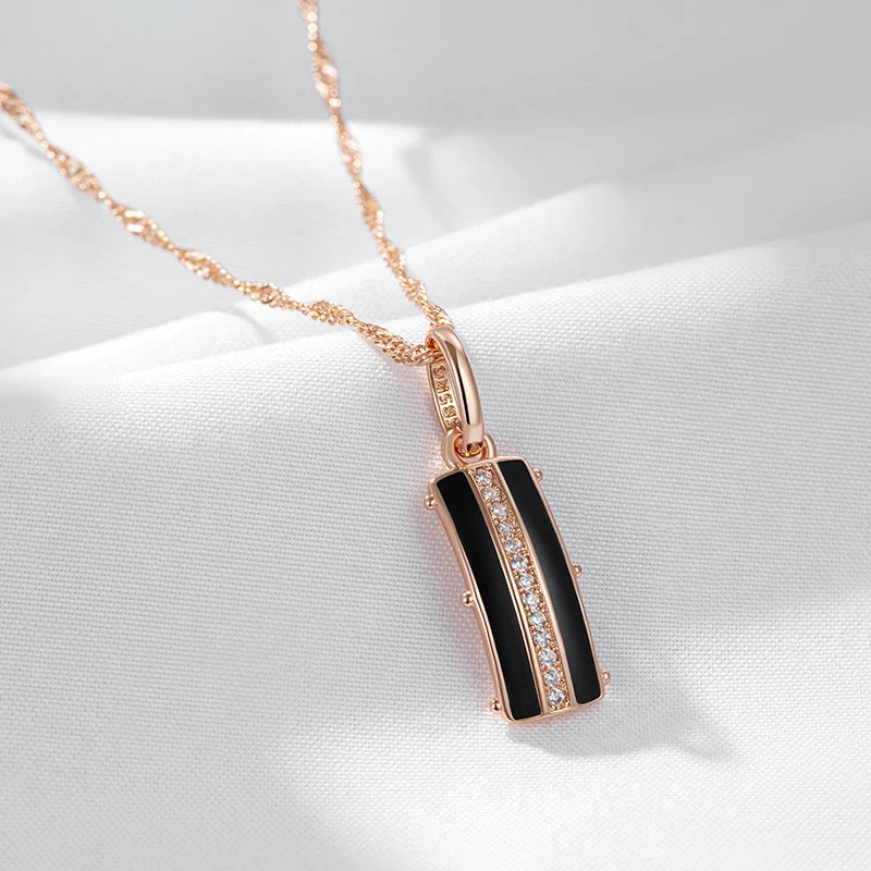 New Luxury Natural 585 rose Gold Pendant Necklace 027