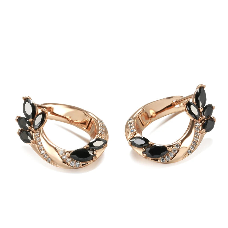 Luxury Black With White Natural Earrings