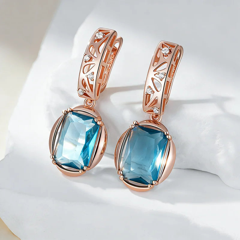 Shiny 585 Rose Gold Color Women Fashion  High Quality Earrings 001 - Legacy Magics