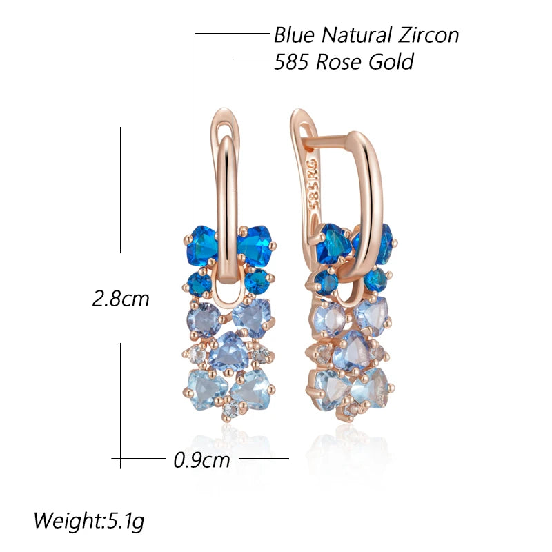 Hot Shiny Blue Crystal Gift Drop Earrings