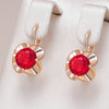 Shiny Red Natural English Earrings