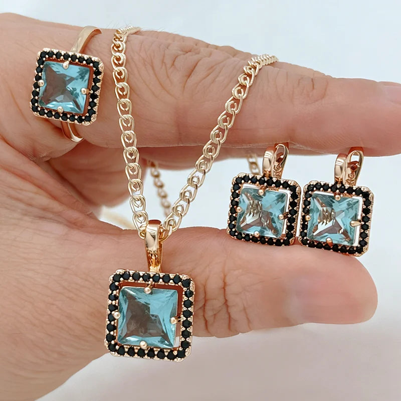 Natural Zircon ring, earrings, and necklace set for women by Legacy Magics, featuring sparkling zircon stones and elegant jewelry design.