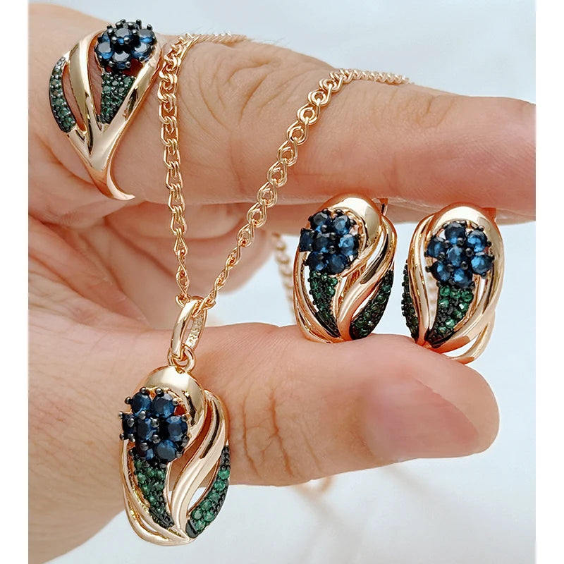 Natural Zircon jewelry set for women featuring a necklace and earrings by Legacy Magics, showcasing sparkling stones and elegant design.