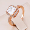New Square Crystal Gift Natural Zircon Ring