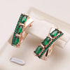 Hot Green Natural English Earrings