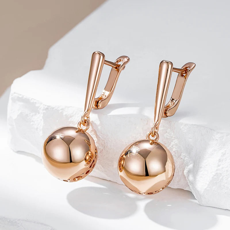 Unique Glossy Ball Drop Long Drop Earrings