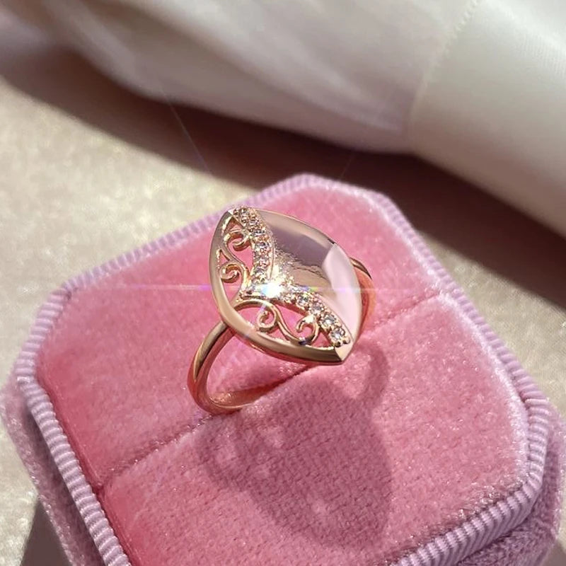 Trend Big Vintage Natural Glossy Metal Ethnic Bride Ring 092