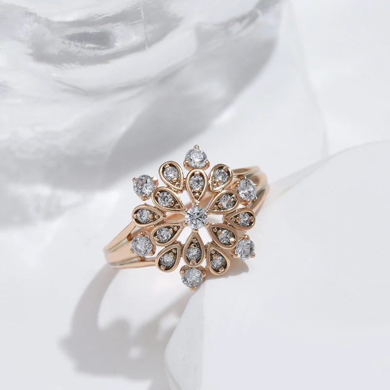 New Crystal Flower Fine Ethnic Bride Rings