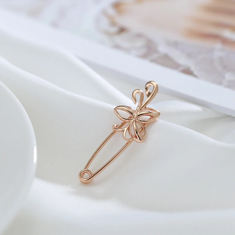 Fashion Textured 583 Gold Formal Brooch 017