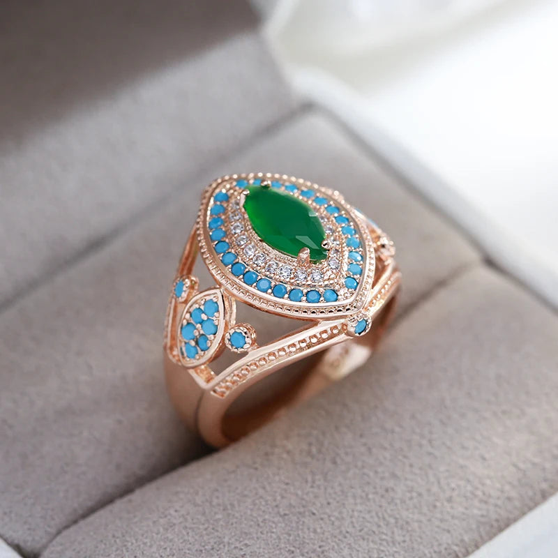 Rose Gold Colour Rhombus Big Ring