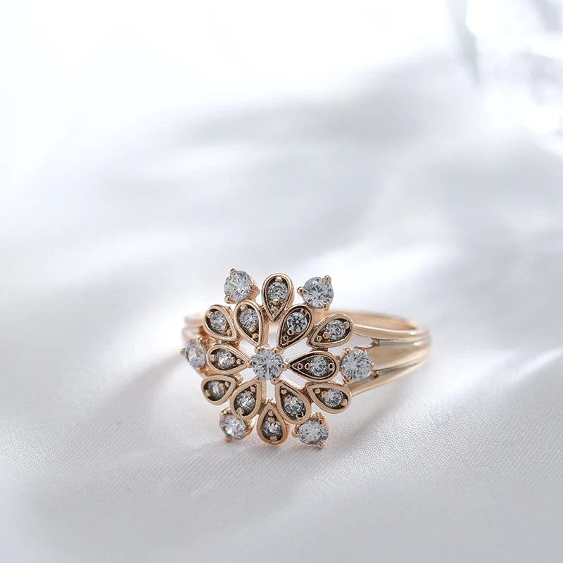 New Crystal Flower Fine Ethnic Bride Rings