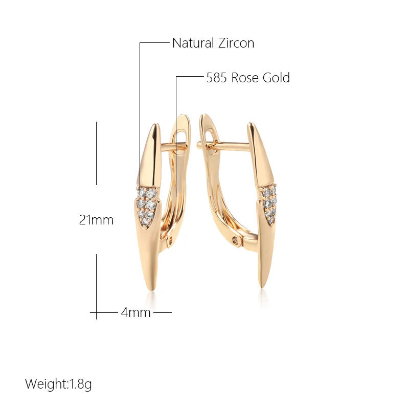 Rose Gold Colour Bride Wedding Earrings
