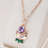 Vintage Purple Flower Pendant Necklace