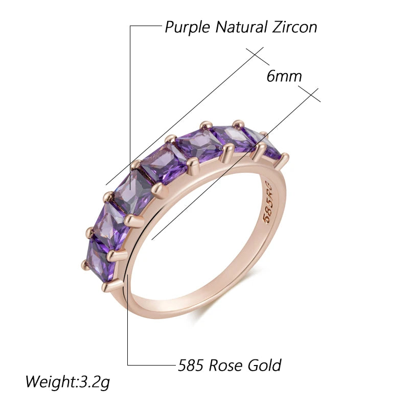 Shiny Square Purple Best Gift Ring