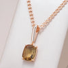 Hot Square Brown Natural Zircon Pendant Necklace