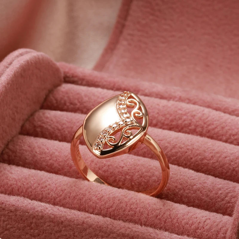 Trend Big Vintage Natural Glossy Metal Ethnic Bride Ring 092