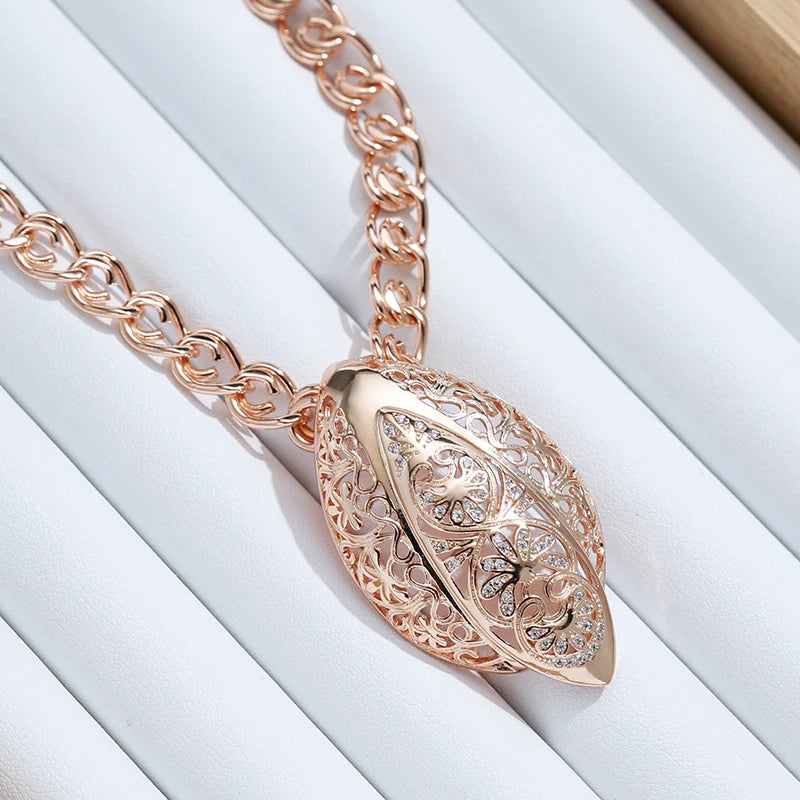 Unusual Hyperbole Hollow Flower Big Pendant Necklaces