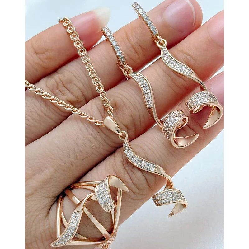natural zircon ring earrings necklace set
rose gold zircon jewelry set women
bridal zircon jewelry set