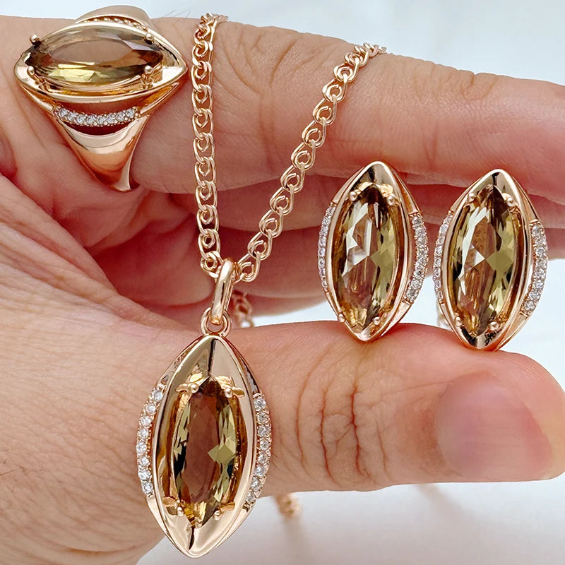 rose gold zircon jewelry set for women
bridal zircon necklace earrings ring set
elegant wedding jewelry set rose gold
natural zircon jewelry set bridal
women rose gold necklace earrings ring set